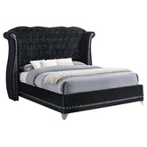 Coaster Barzini Eastern King Tufted Upholstered Bed Black Model 300643KE